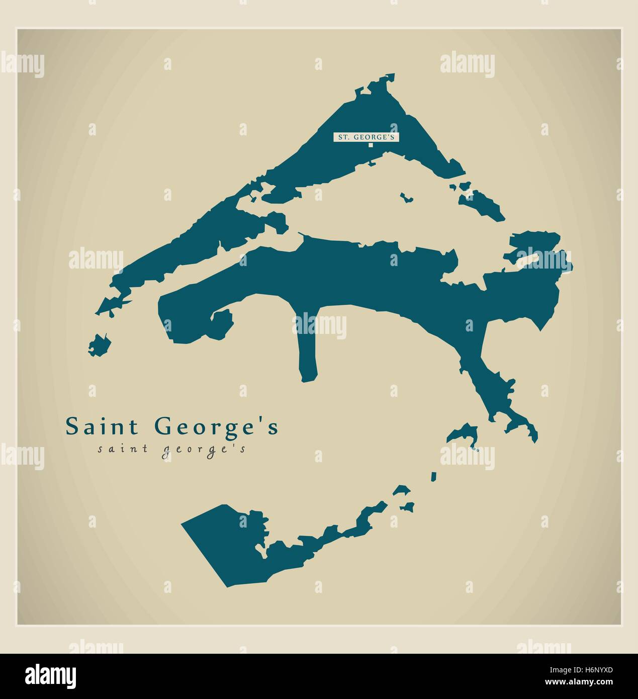 Modern Map - Saint George's BM Stock Vector