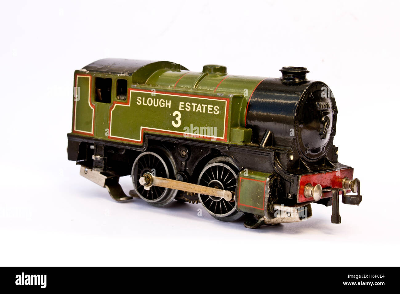 Toy Electric Model Train on White Background Stock Photo Alamy