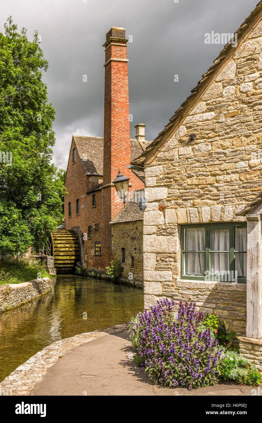 Old watermill in Lower Slaughter. Stock Photo