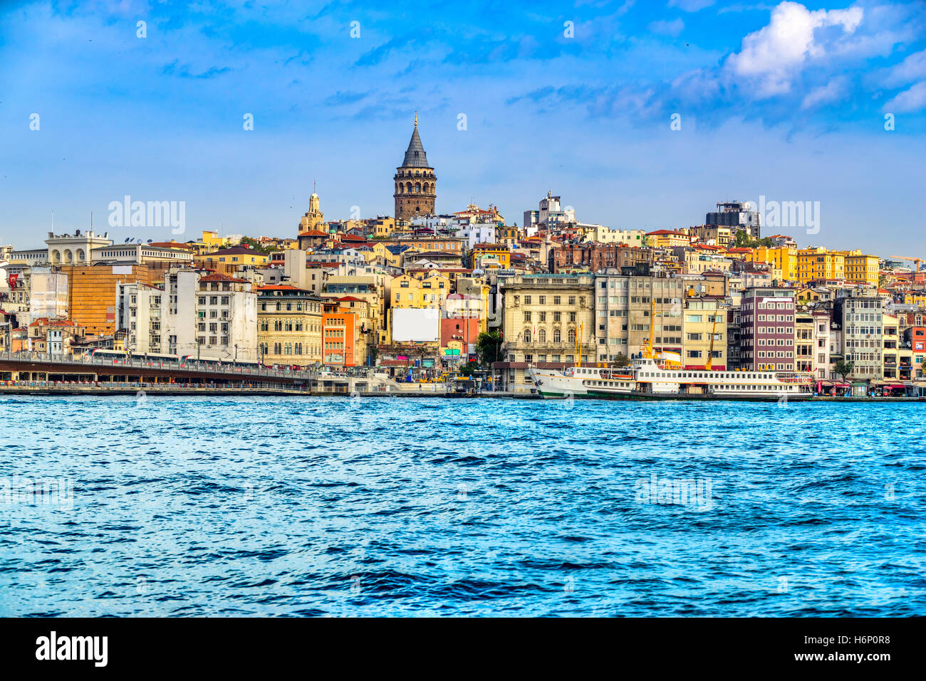 Istanbul at sunset - Galata district, Turkey Stock Photo