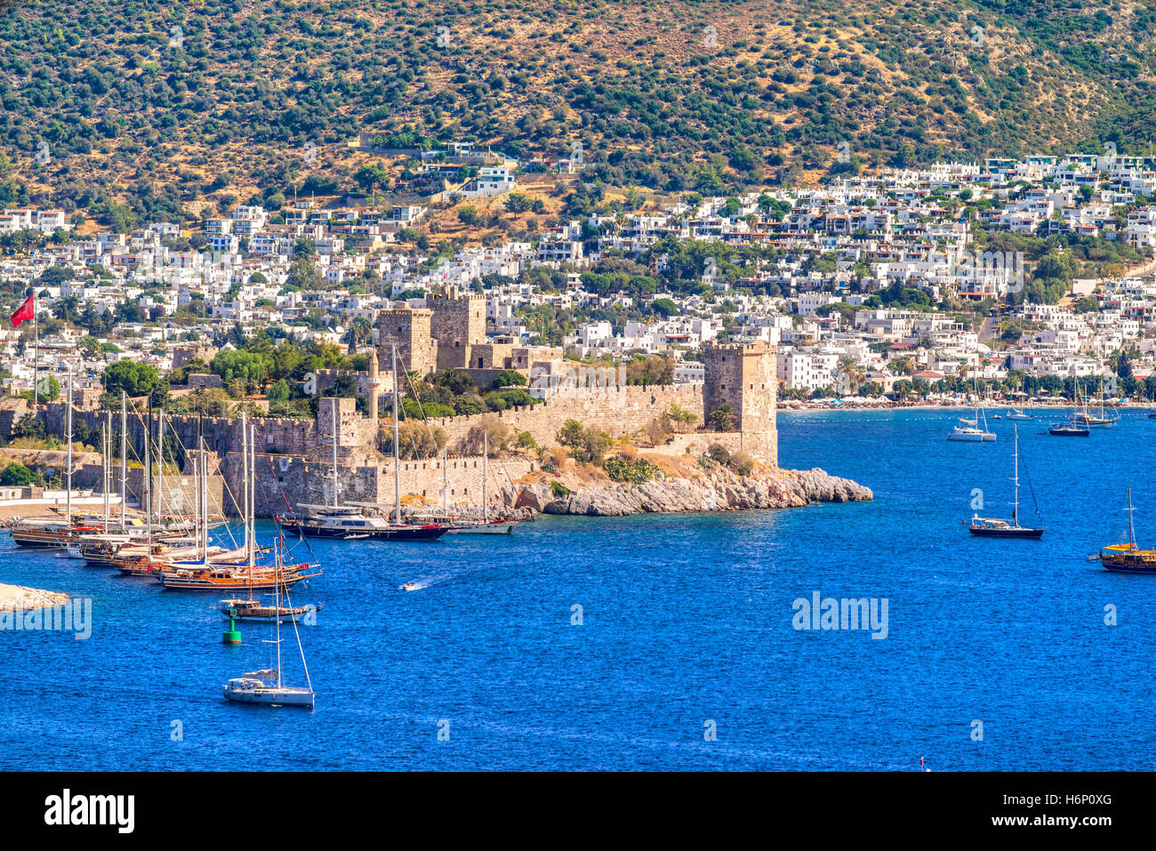 View of Bodrum Castle and Marina, Turkey Stock Photo - Alamy