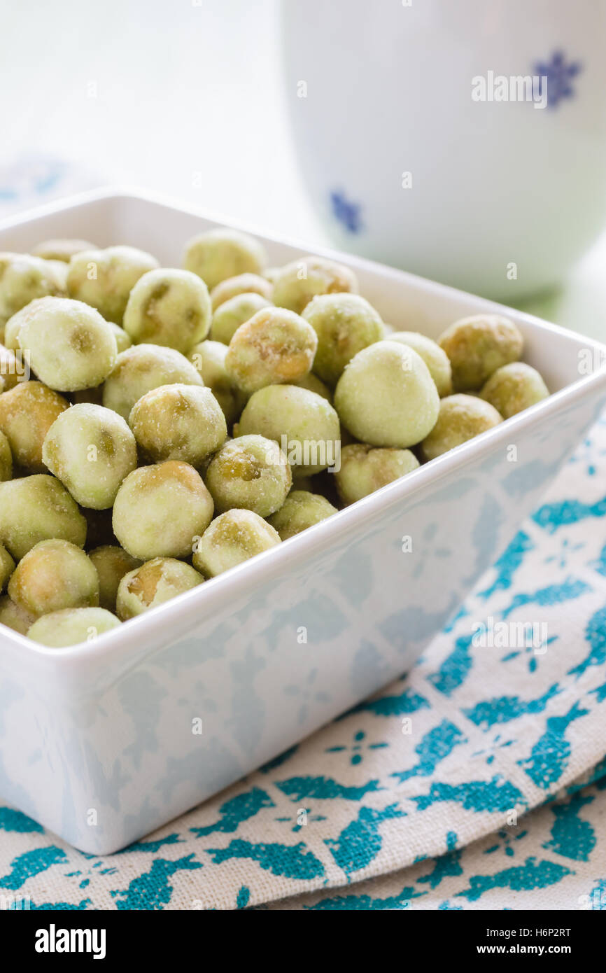 Wasabi peas a Japanese snack made with roasted crunchy green peas