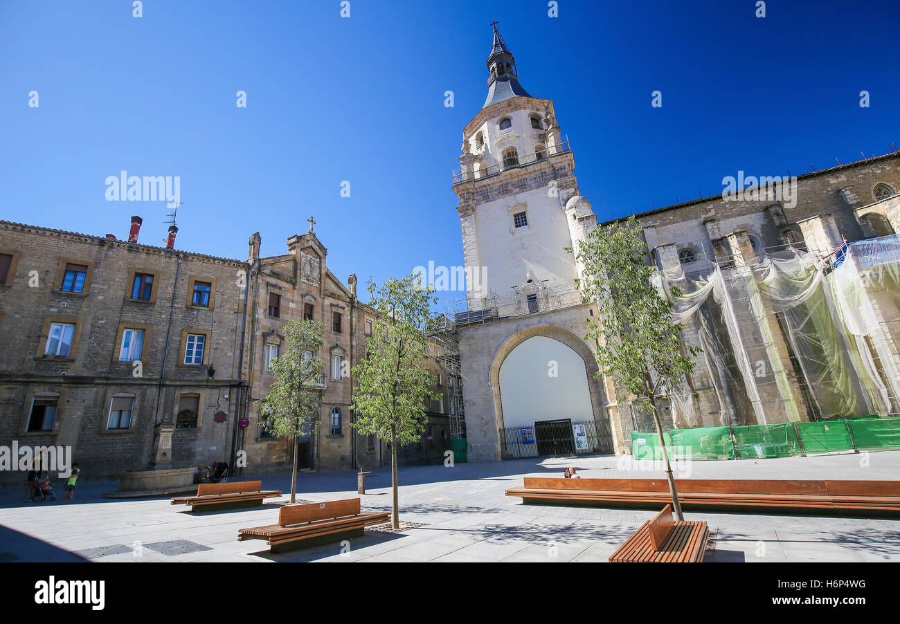 Cathedral of Santa Maria in Vitoria-Gasteiz, the capital city of the Basque Autonomous Community and of the province of Araba/Al Stock Photo