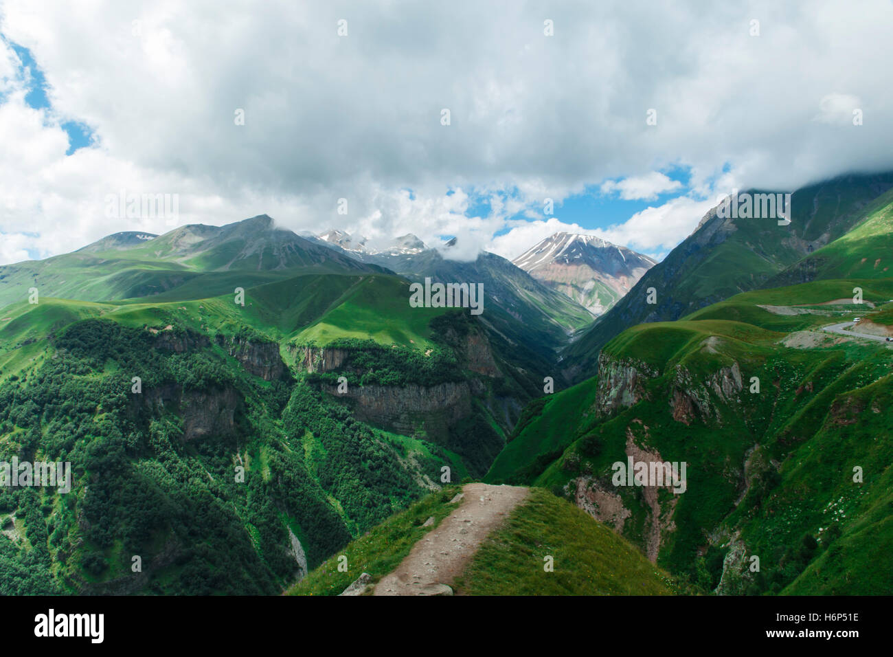 mountain nature landscape beautiful summer Kazbegi Stock Photo Alamy