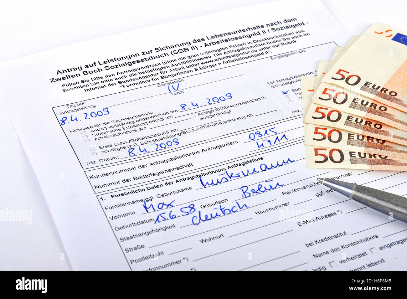 Application For Unemployment Benefits Ii Hartz Iv Stock Photo