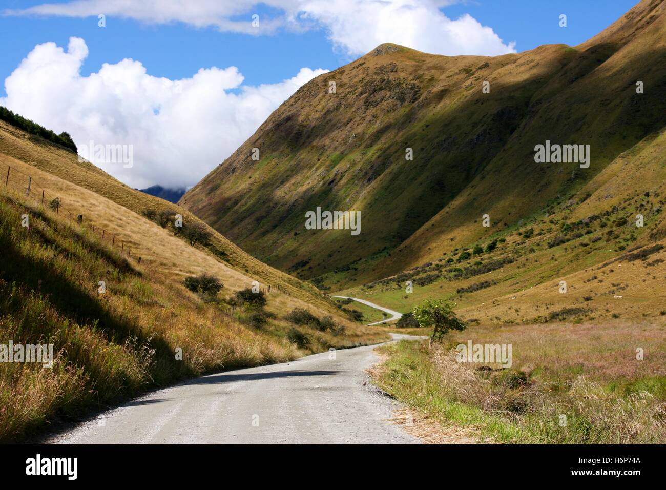 gravel road in the mountains Stock Photo