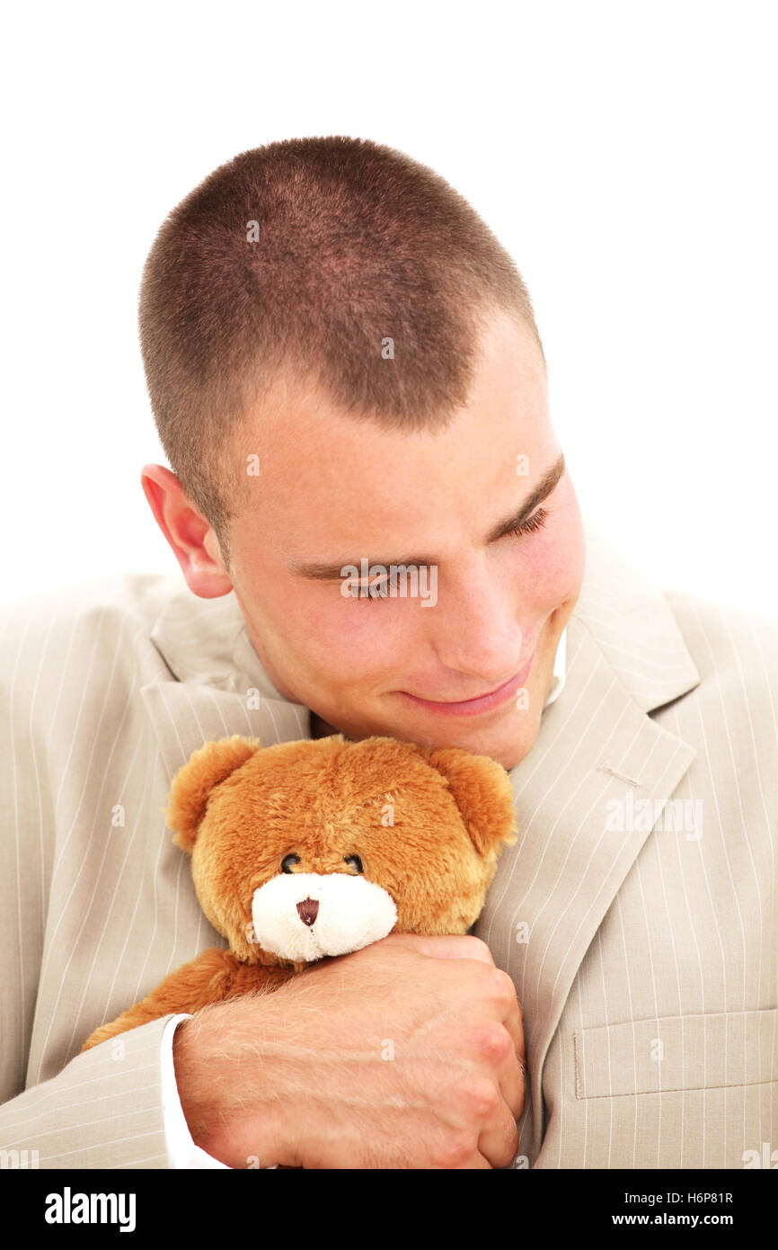 businessman shows his soft side Stock Photo