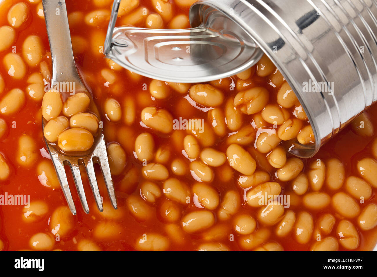Open can baked beans tomato sauce hires stock photography and images