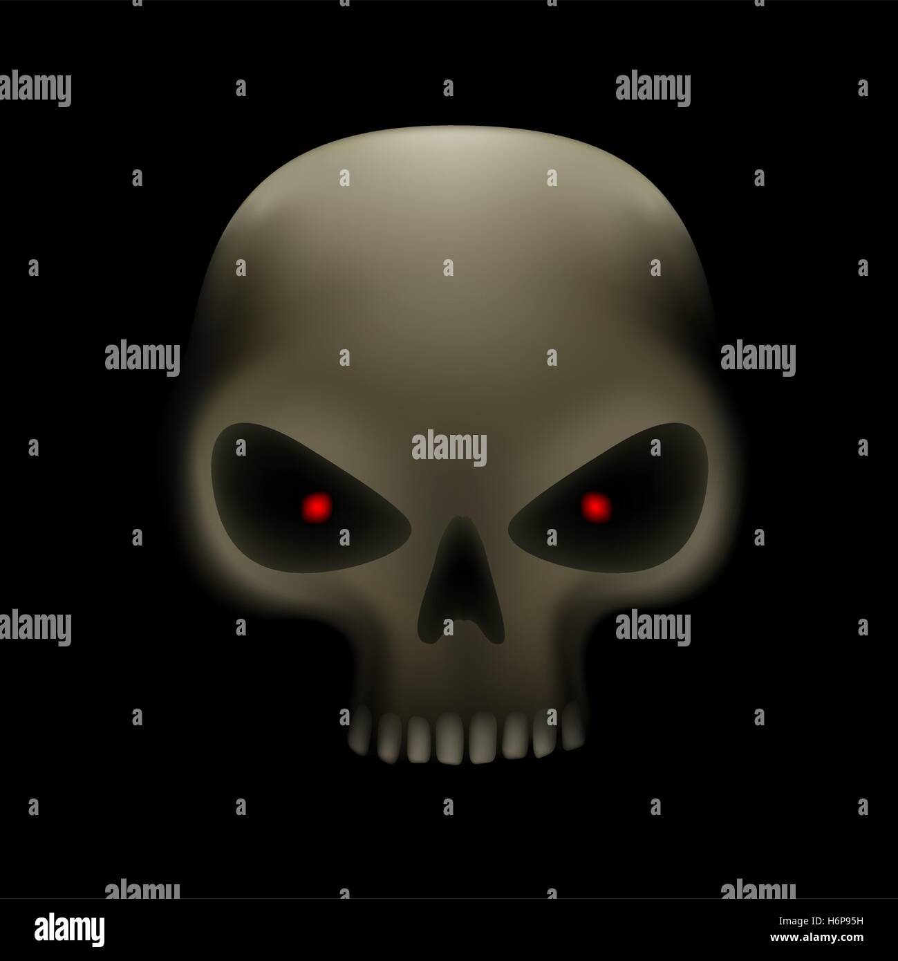 Skull with red eyes hi-res stock photography and images - Alamy