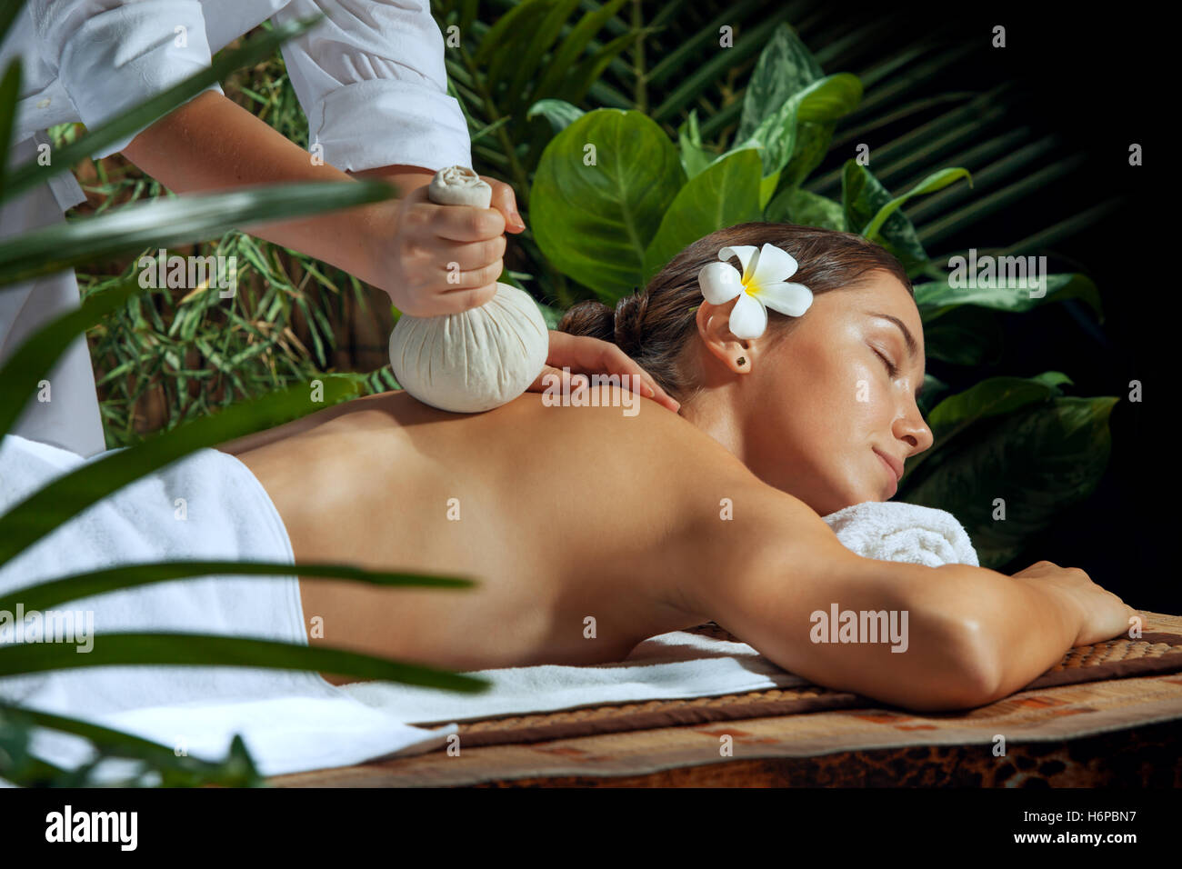 portrait of young beautiful woman in spa environment Stock Photo - Alamy