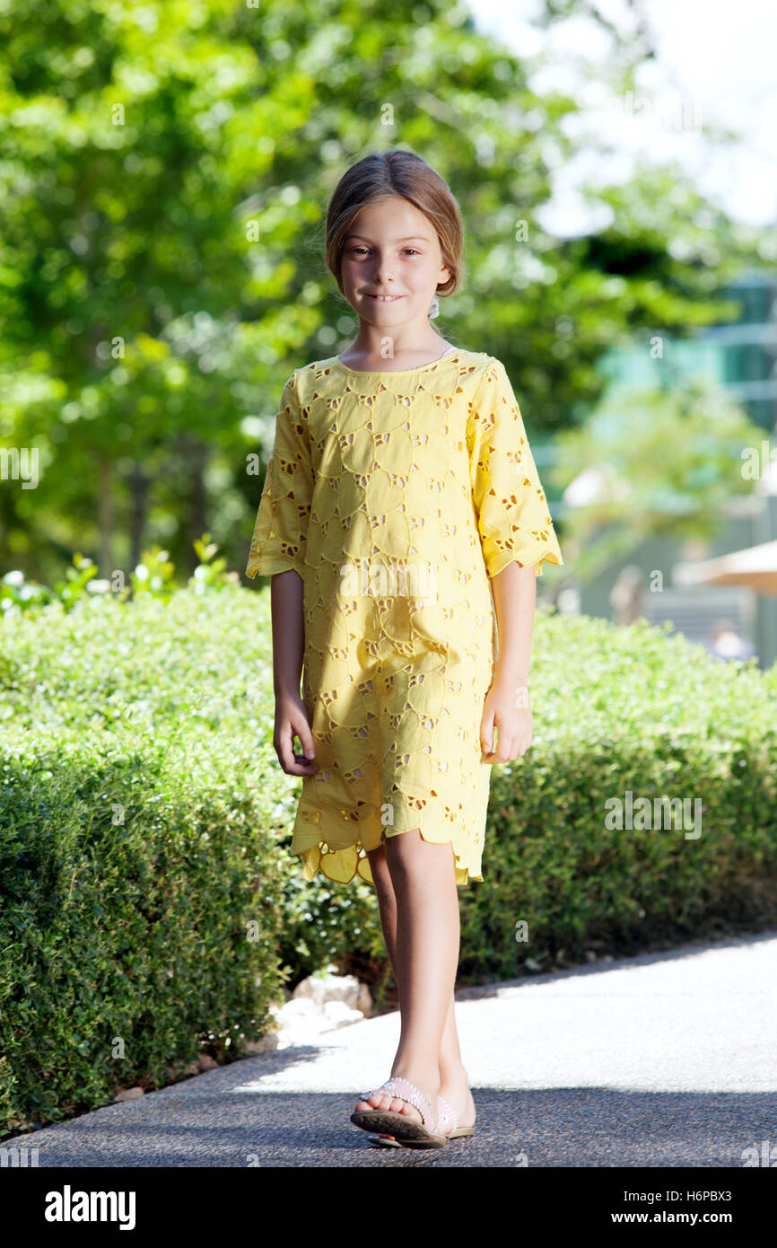 portrait of happy girl having good time in summer environment Stock ...