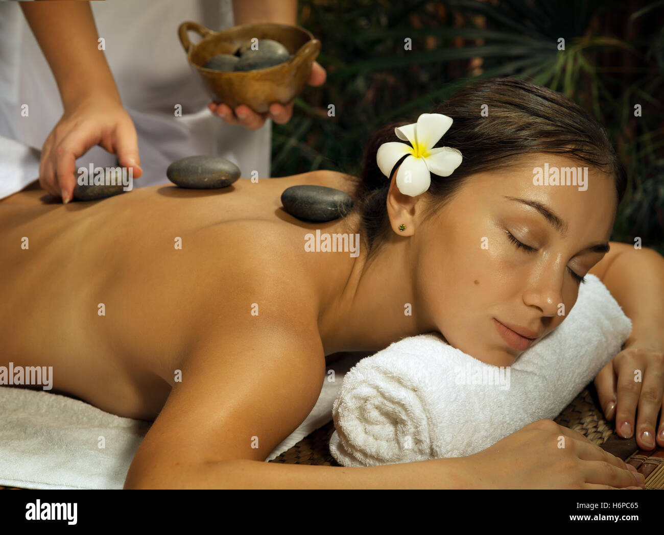 portrait of young beautiful woman in spa environment Stock Photo - Alamy