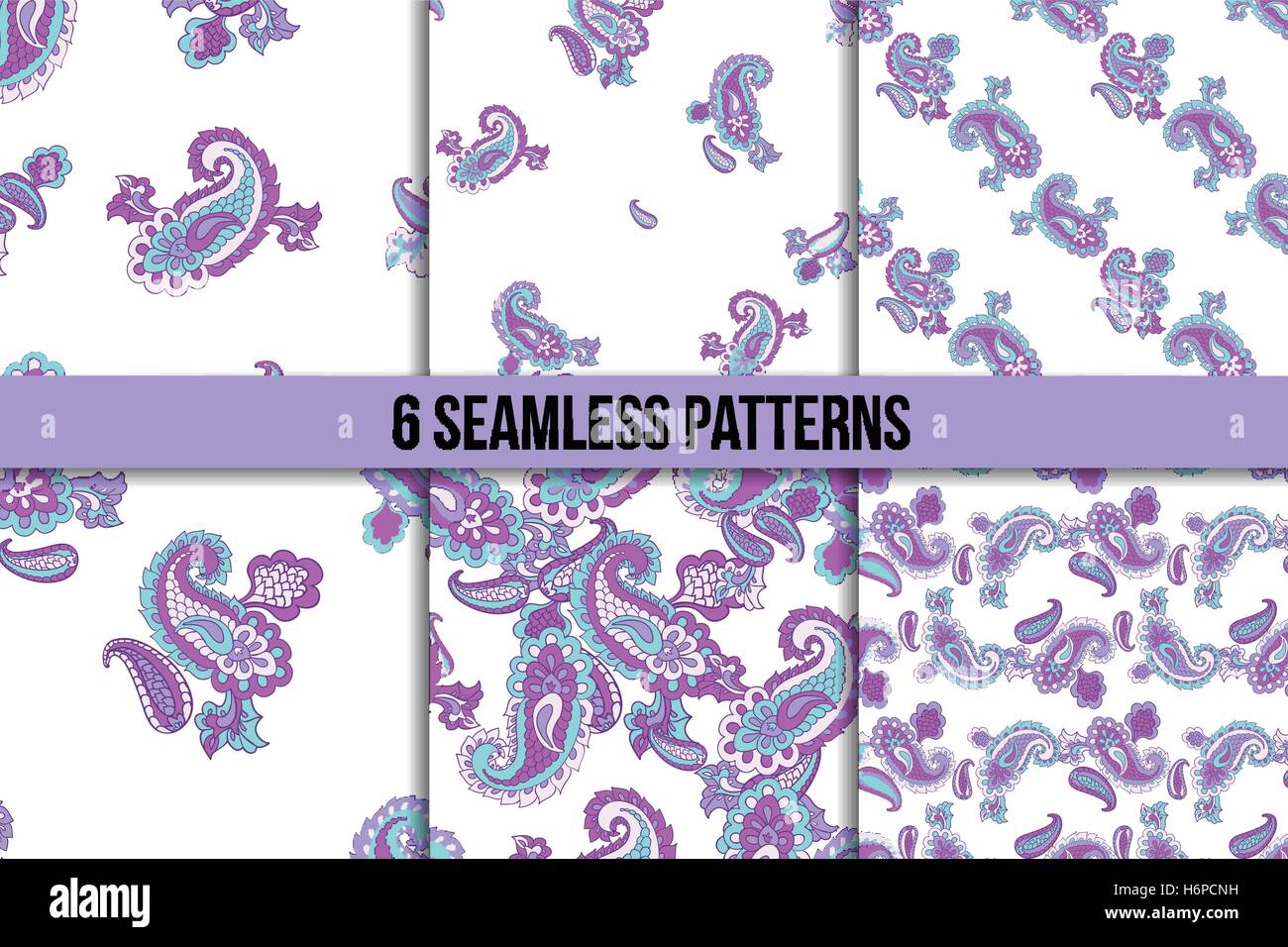 Seamless paisley pattern set Stock Vector Image & Art - Alamy