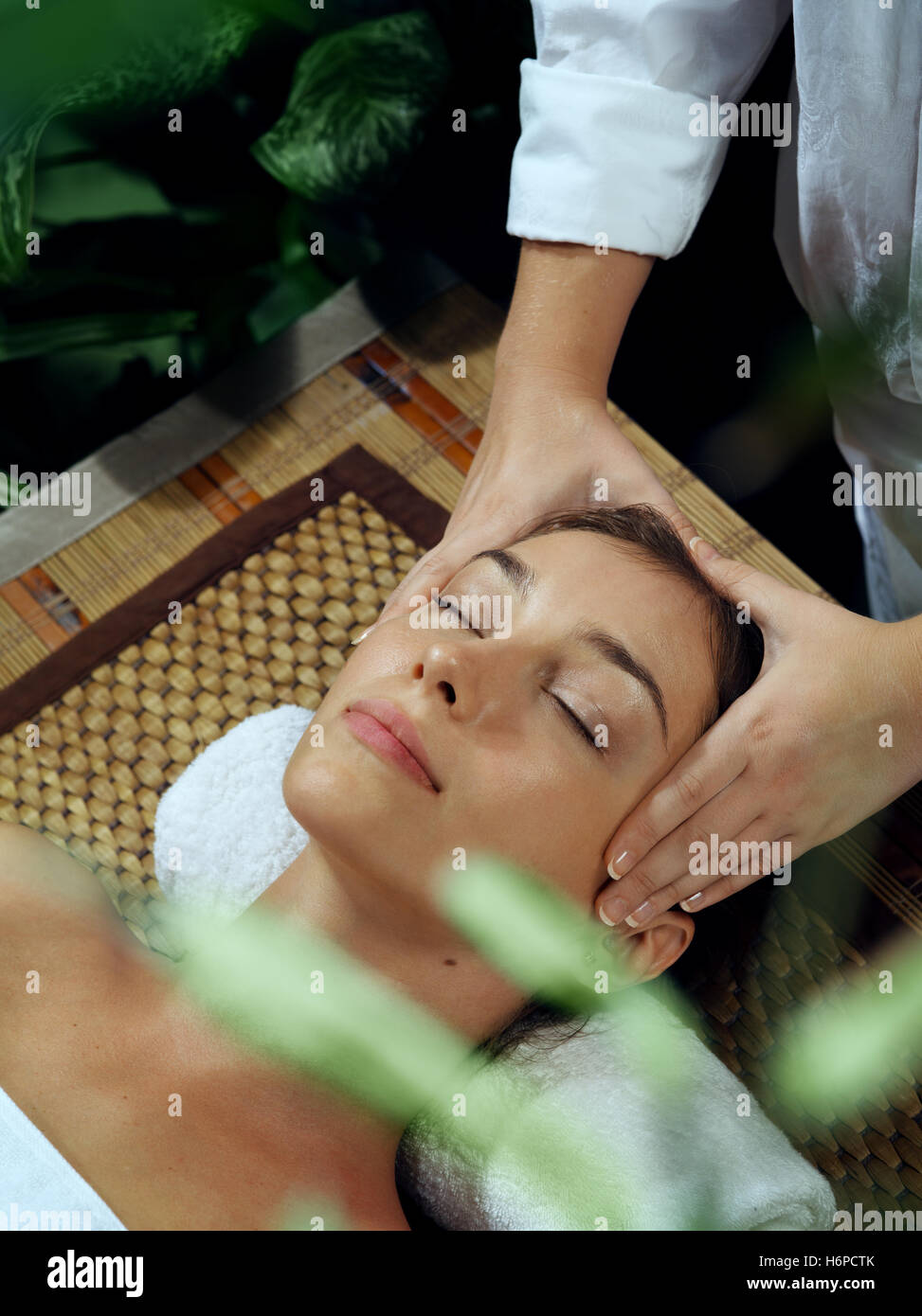 portrait of young beautiful woman in spa environment Stock Photo - Alamy