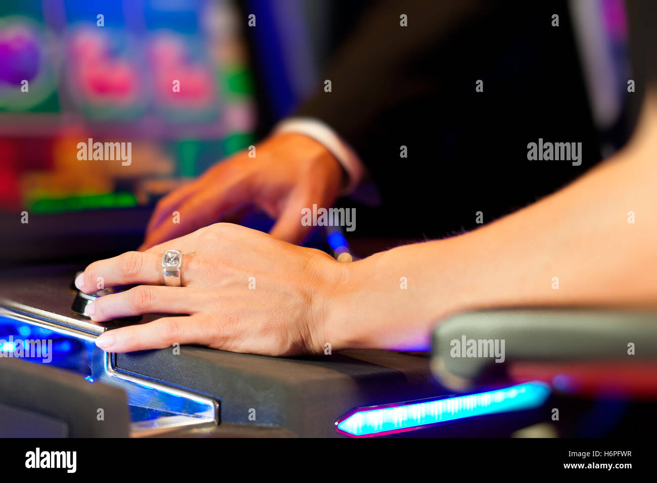 couple in casino Stock Photo