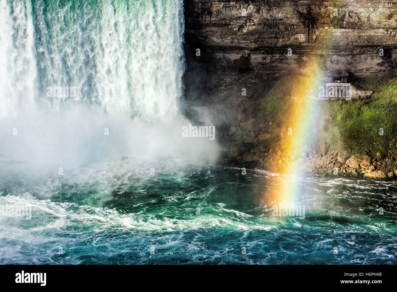 Horseshoe Falls and rainbow, Niagara Falls, Canada. Stock Photo