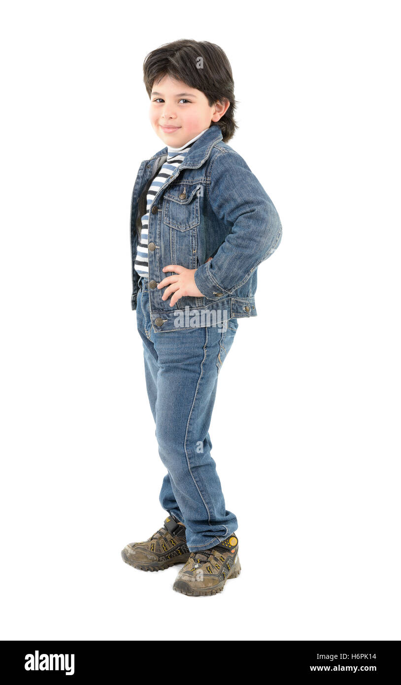 A Portrait of A Happy Smiling Boy Isolated on White Stock Photo - Alamy