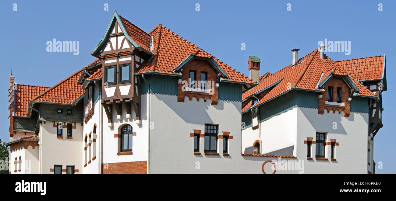 half-timbered house in lower saxony Stock Photo