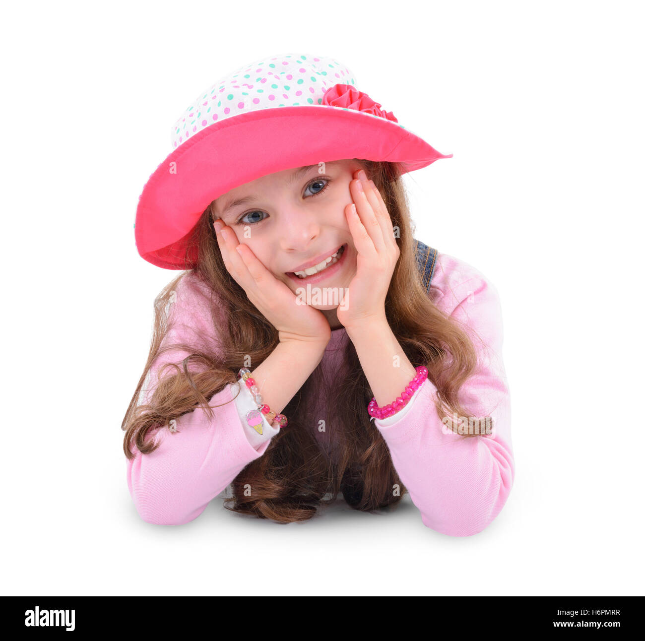 Beautiful Girl Portrait Isolated over White Background Stock Photo - Alamy