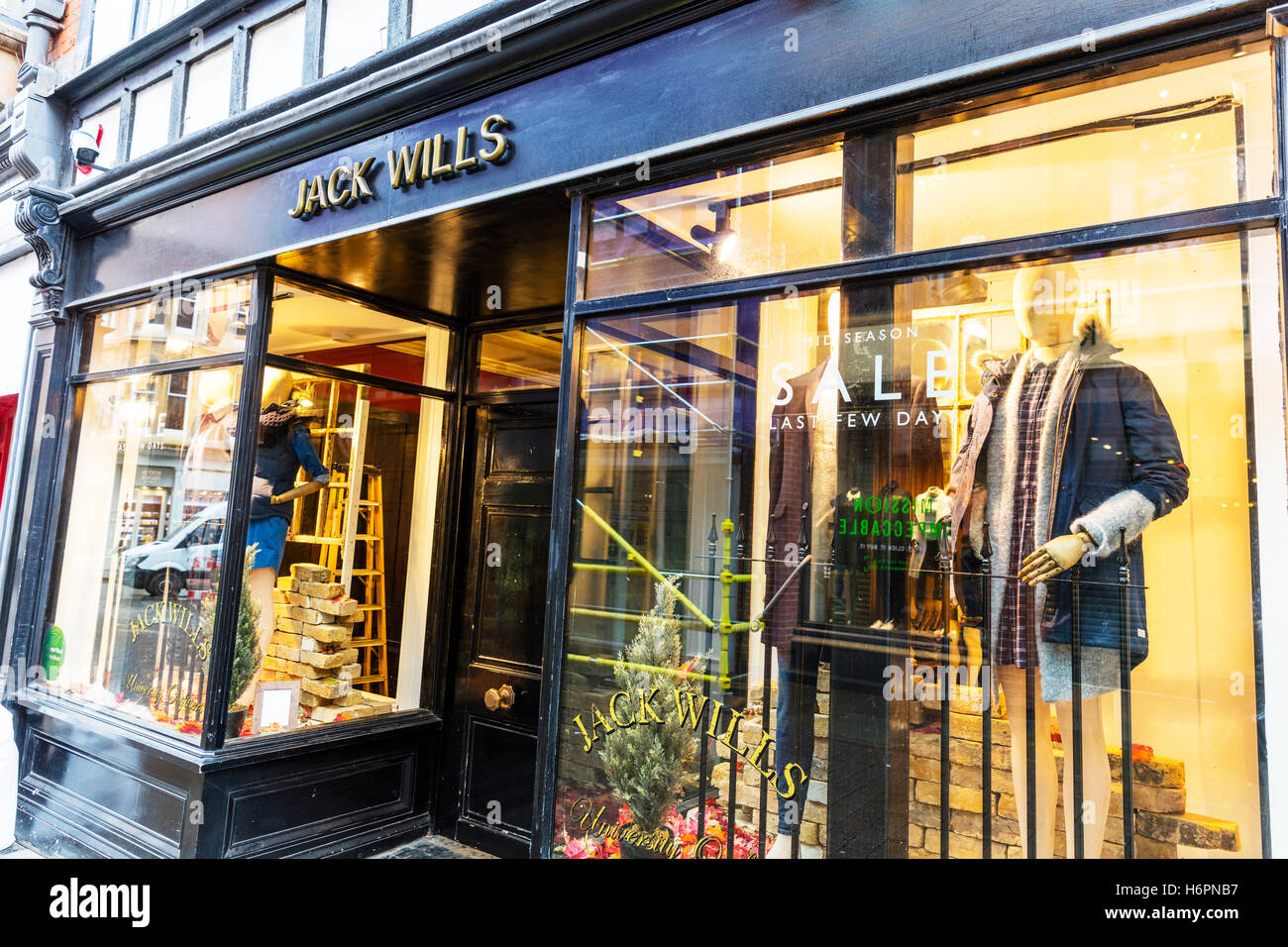 Jack Wills clothes shop clothing store high street shops Nottingham UK GB  England sign exterior front facade signs stores Stock Photo - Alamy