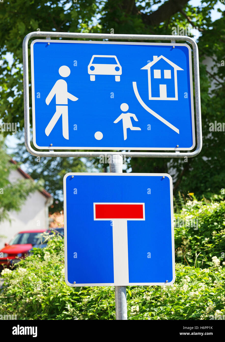 residential and dead end - road signs Stock Photo