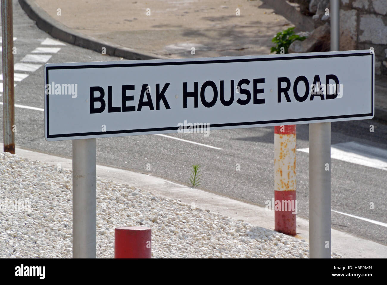 What the Dickens? Bleak House Road in Gibraltar Stock Photo