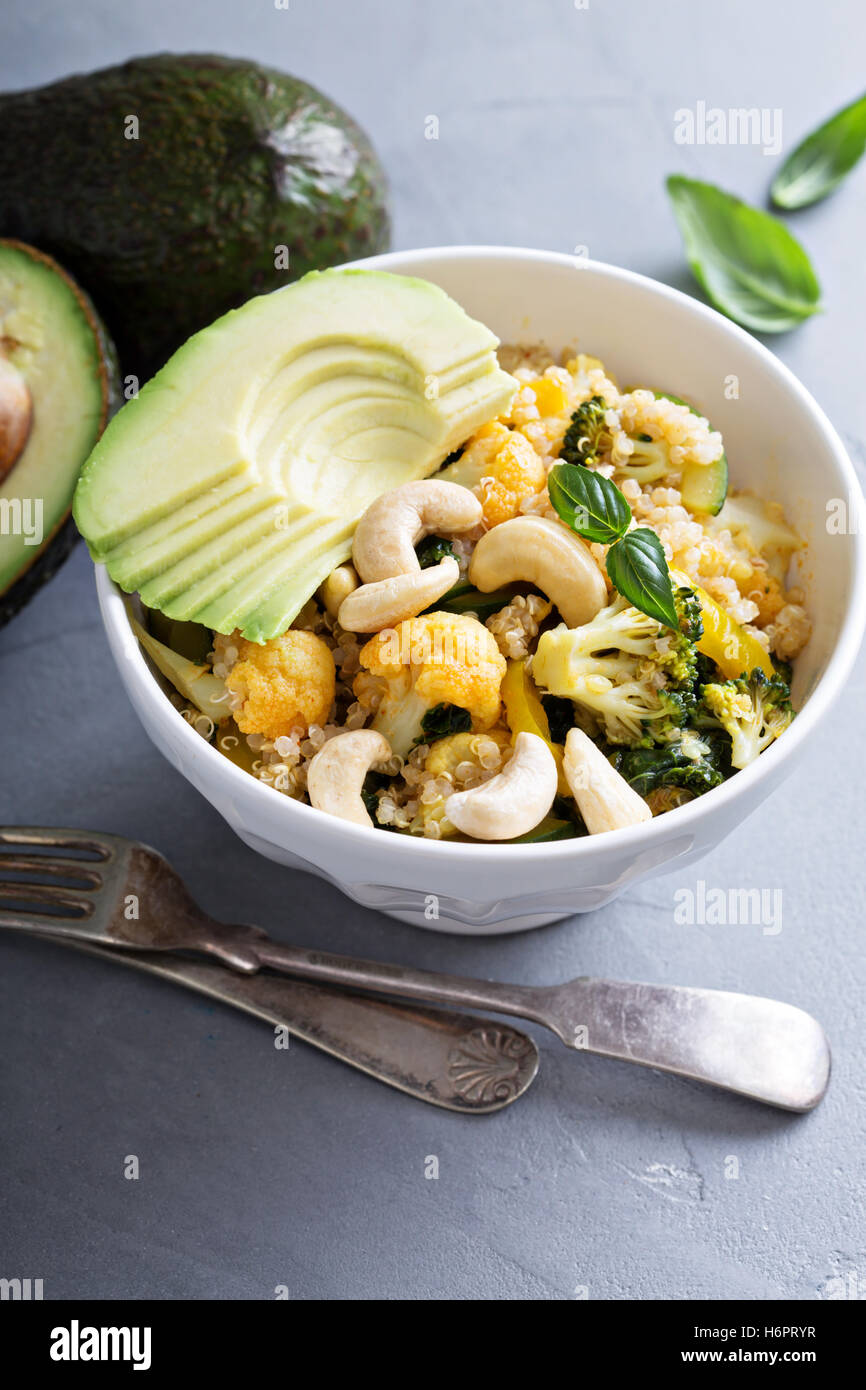 Healthy vegan curry with quinoa Stock Photo
