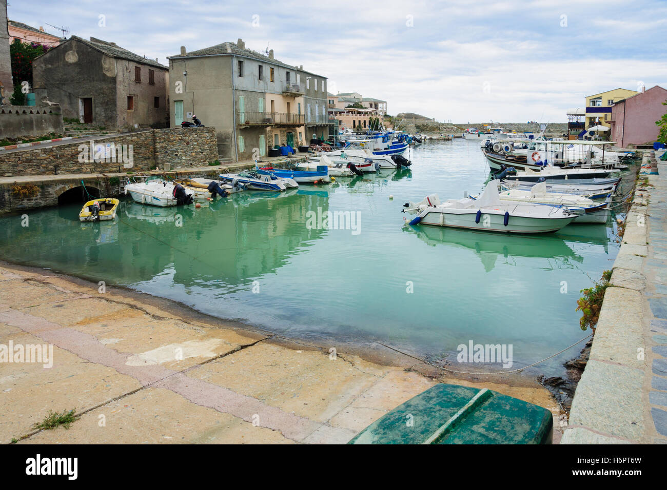 Scene of the old port in Centuri, Cap Corse, Corsica, France Stock Photo