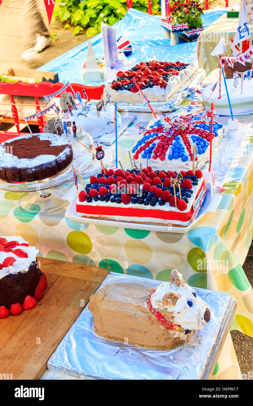 Cake competition at a Queen Elizabeth II Diamond Jubilee street party