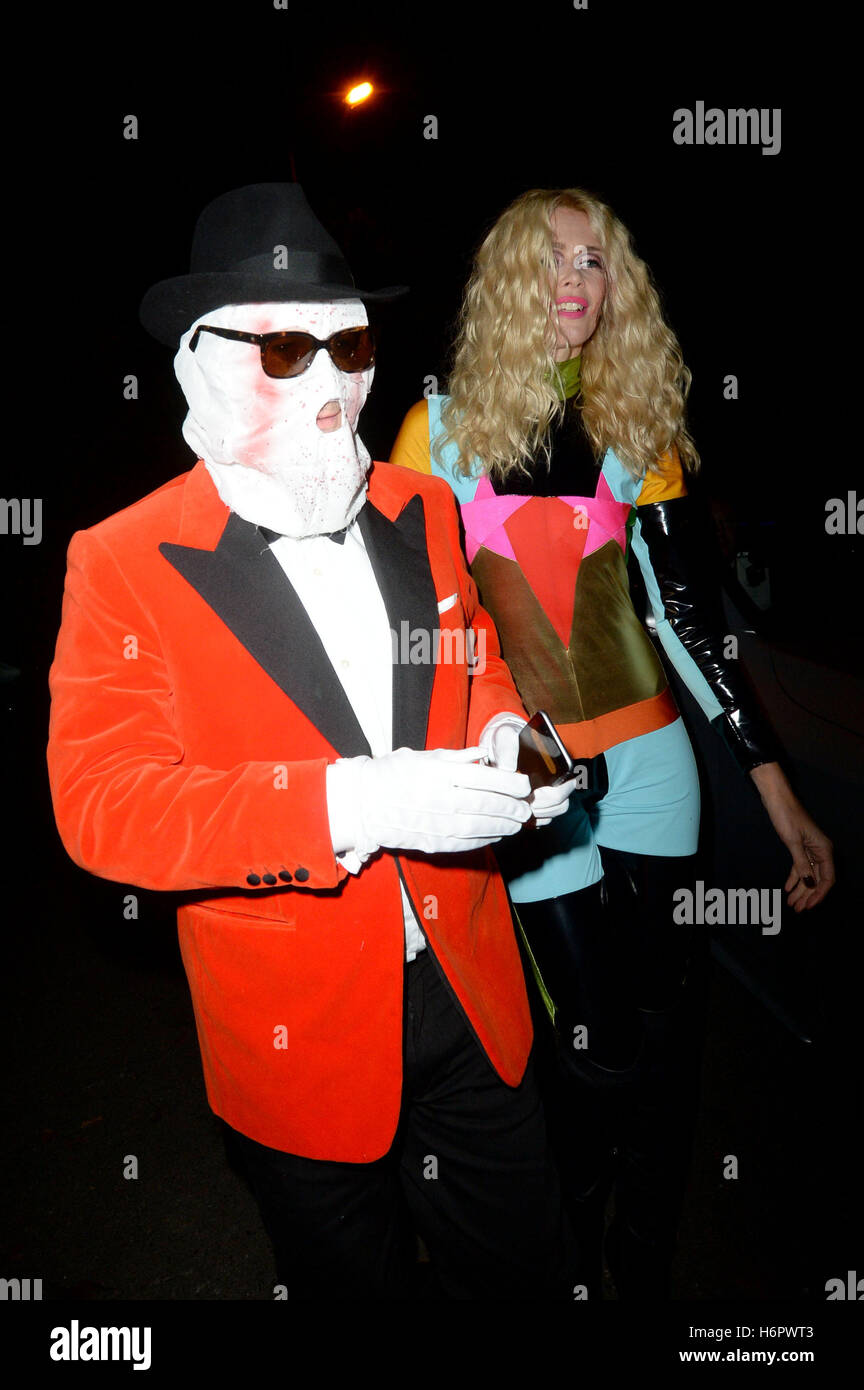 Claudia Schiffer arrives at a Halloween party hosted by Jonathan Ross