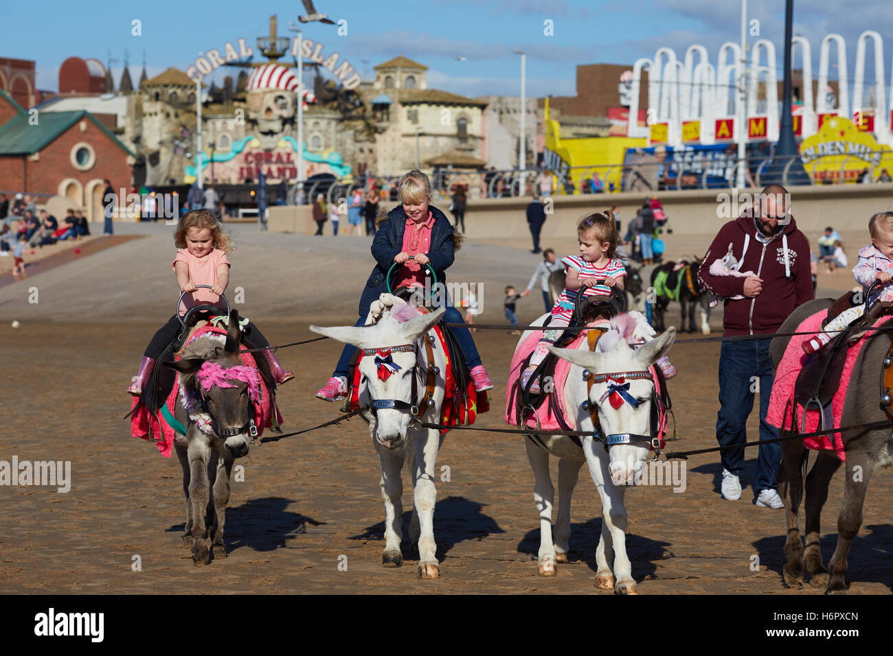 Blackpool sea front saline centre  Holiday sea side town resort Lancashire tourist attractions sea front attraction Tourists tra Stock Photo