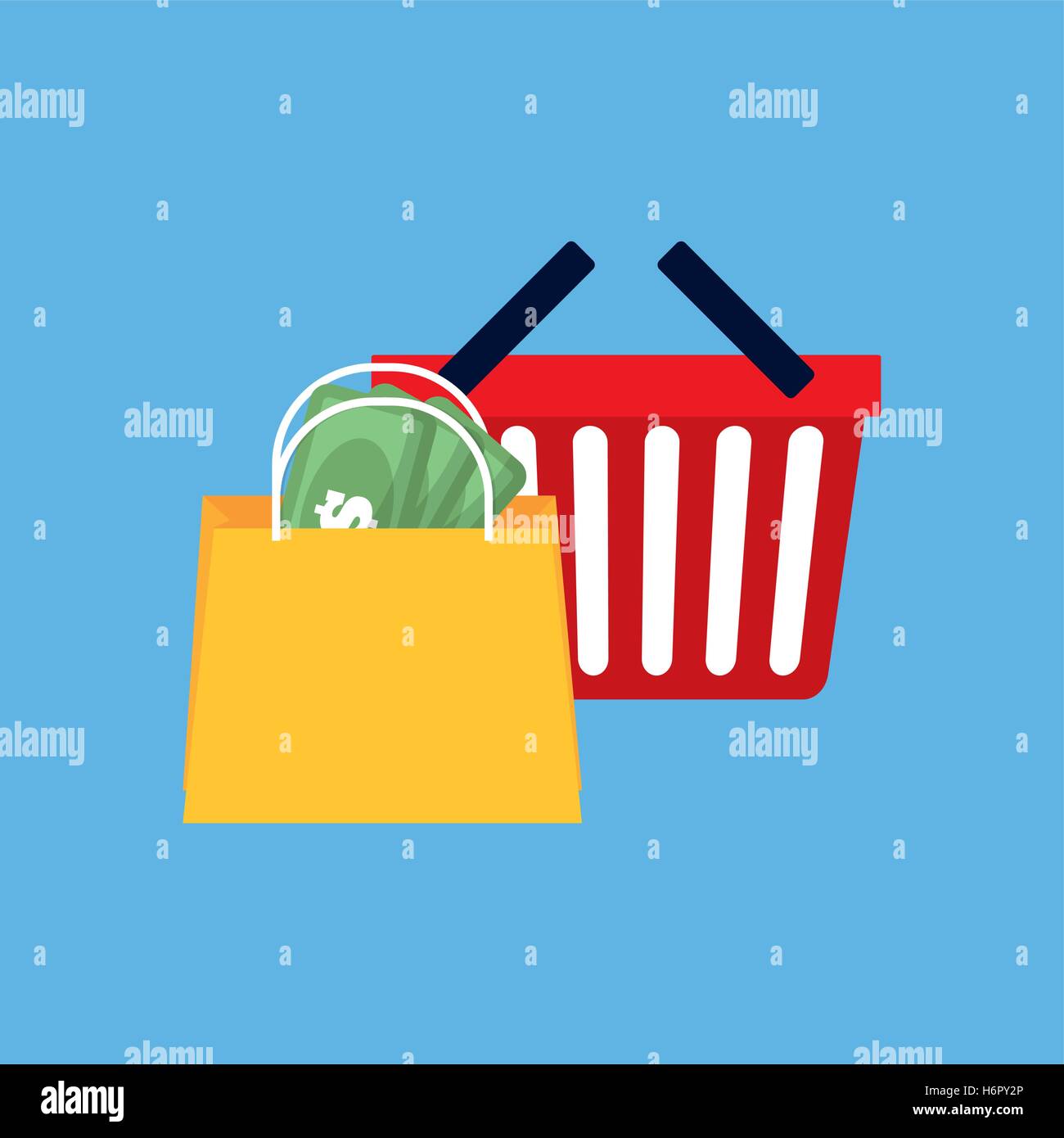 shopping basket bag vector illustration graphic design Stock Vector ...