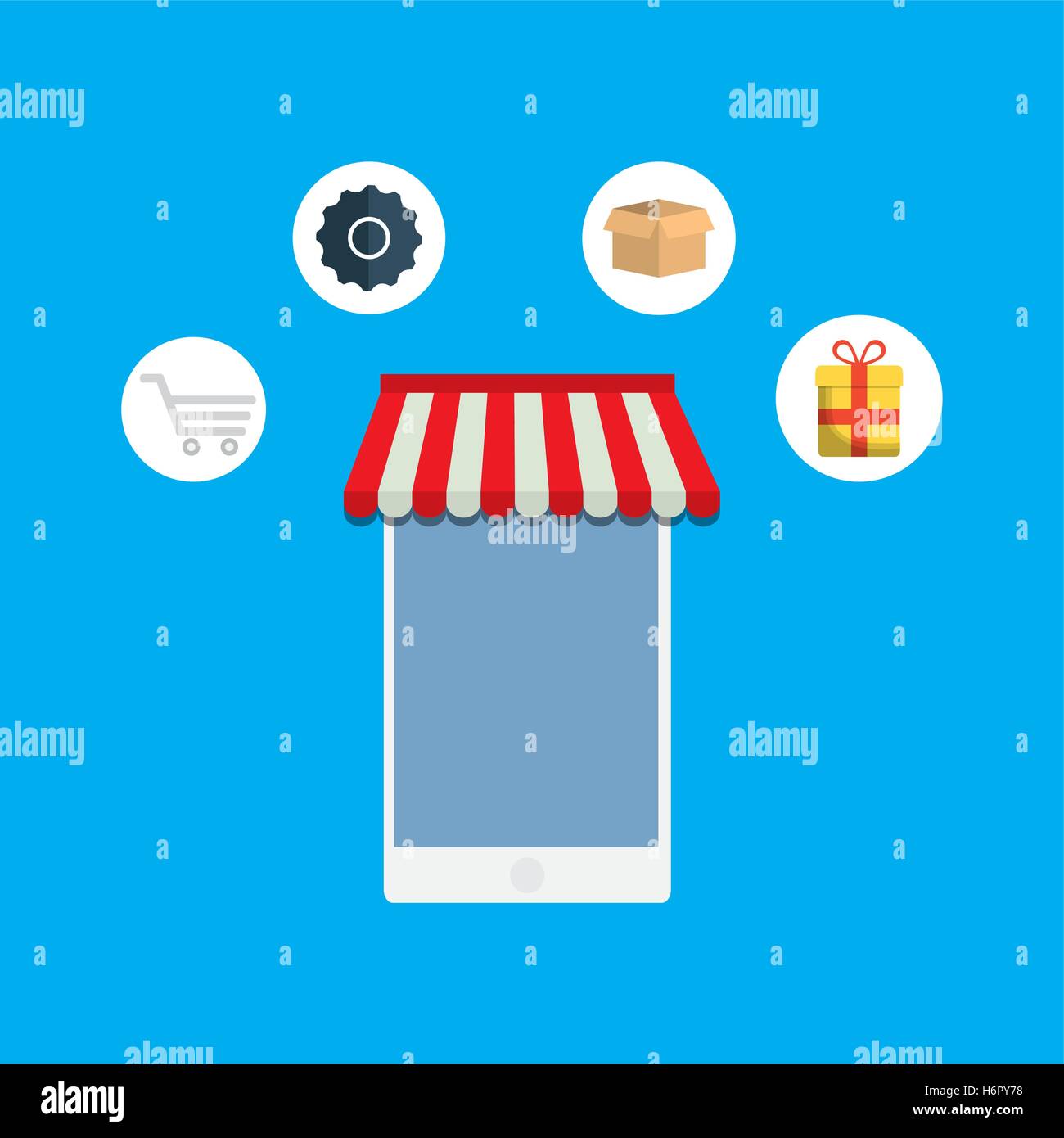 shopping buy digital marketing vector illustration graphic design Stock