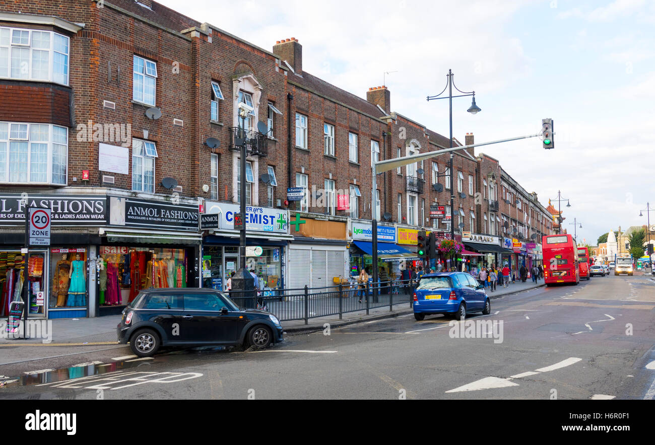 Southall Broadway a typical street view Stock Photo Alamy