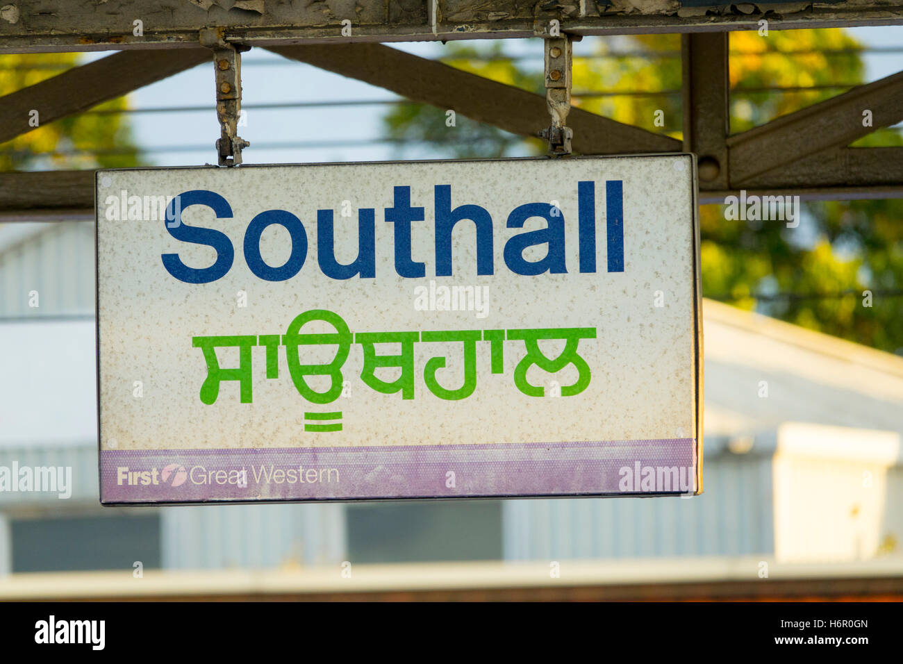 Southall train station Indian suburb of London Stock Photo Alamy