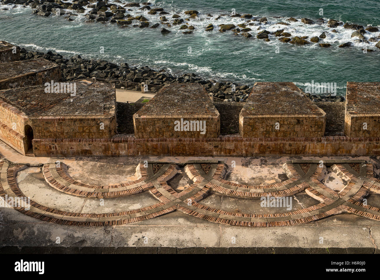 Walls of Castillo San Felipe del Morro in Old San Juan (Puerto Rico) Stock Photo