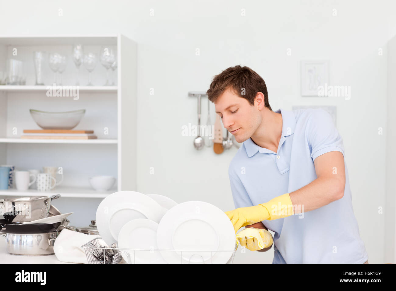 Man Drying Dishes - Stock Photo - Masterfile - Rights-Managed, Artist:  Orbit, Code: 700-00167232