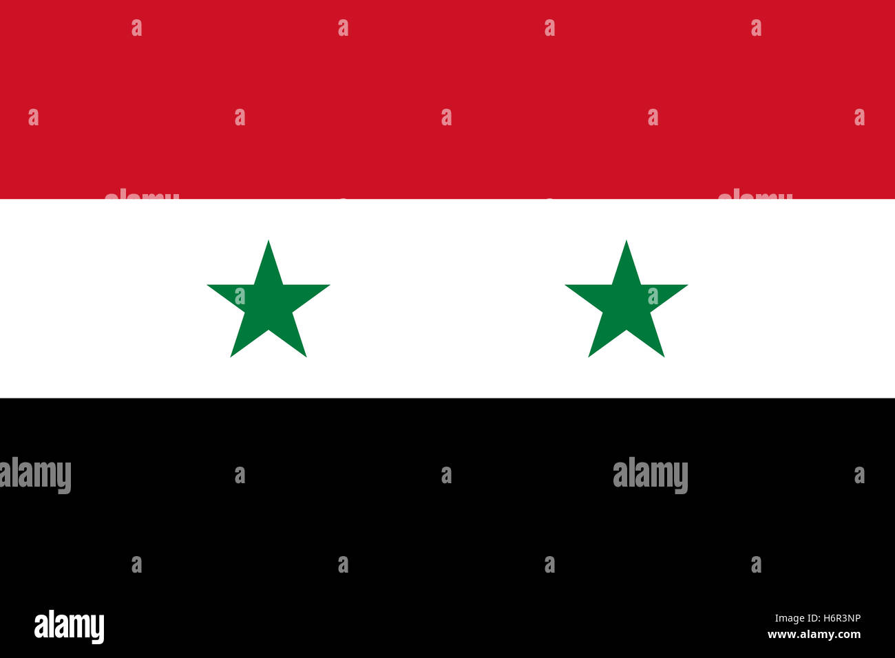 Official vector flag of Syria . Syrian Arab Republic . Stock Photo
