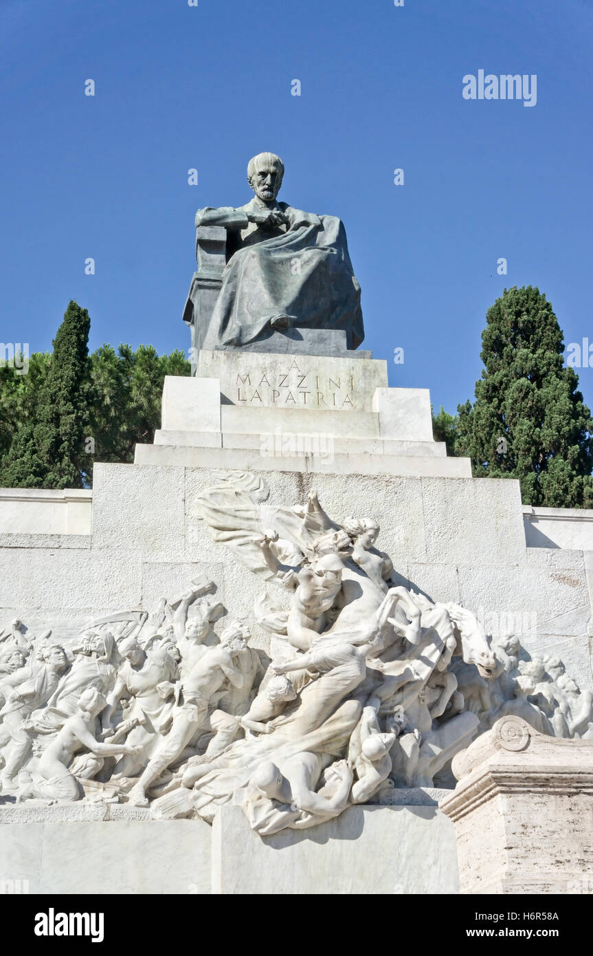 Giuseppe Mazzini statue in Aventino, Rome Italy Stock Photo