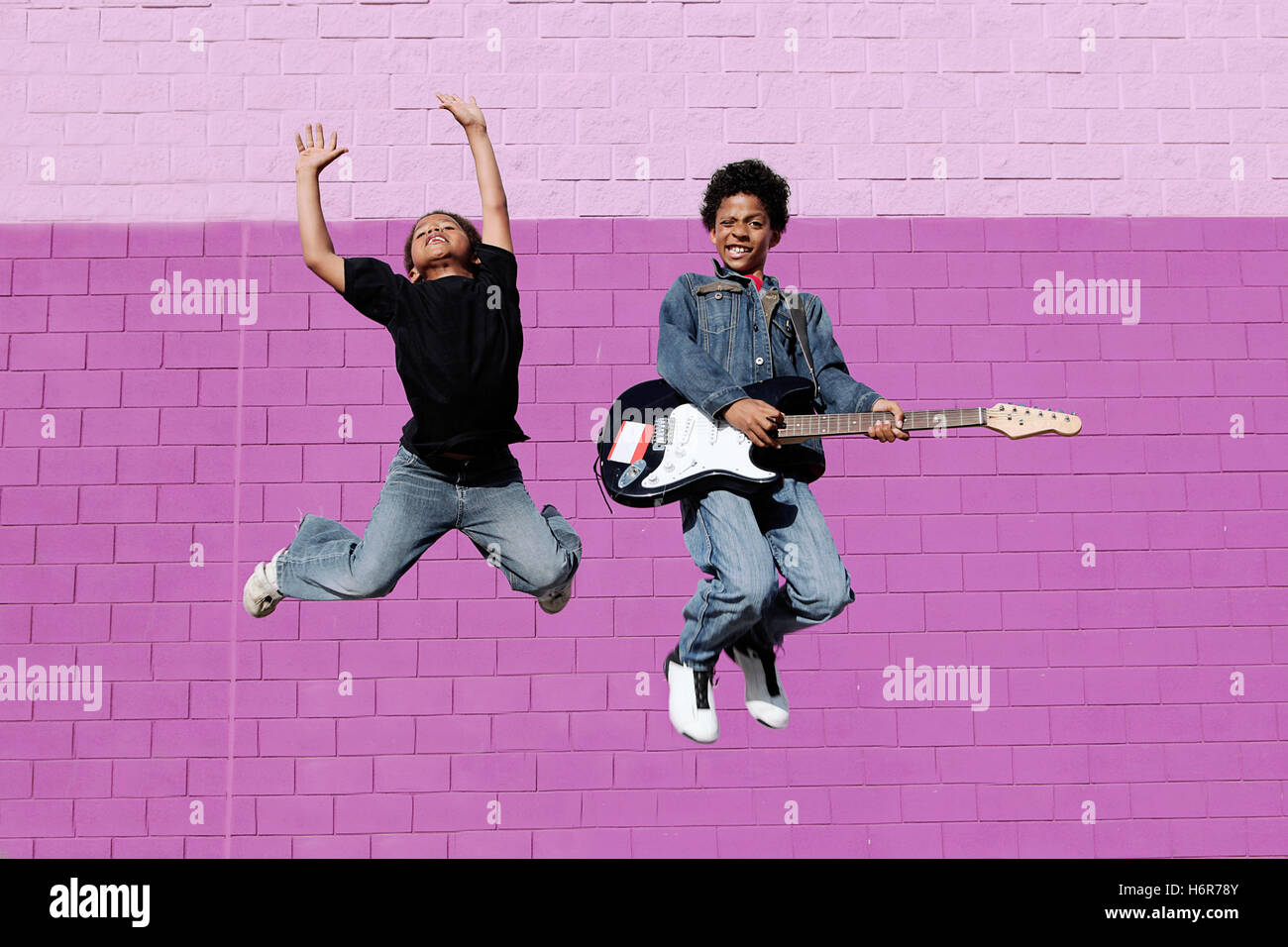 African american children playing instruments hi-res stock photography