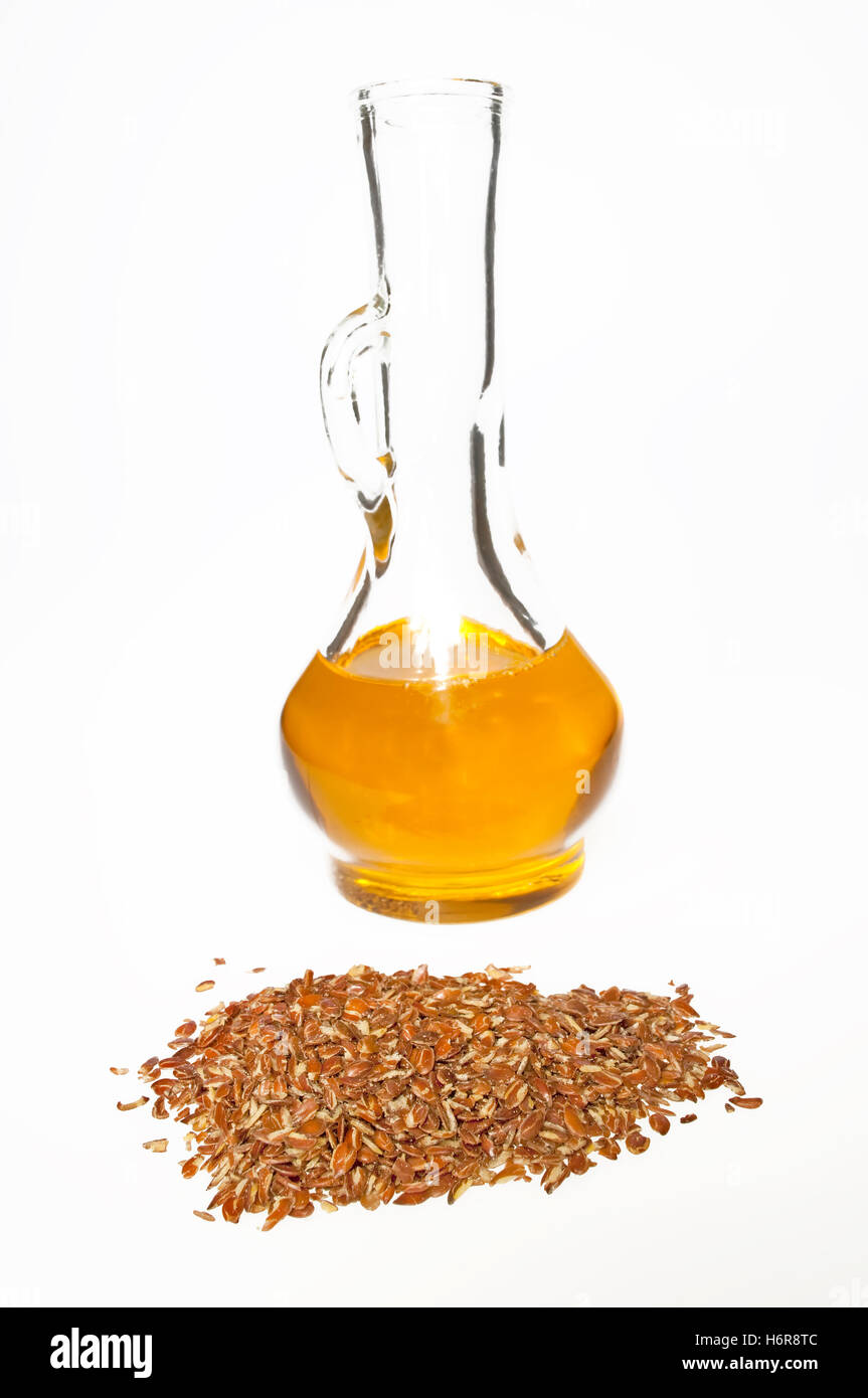 linseed oil and linseed Stock Photo Alamy