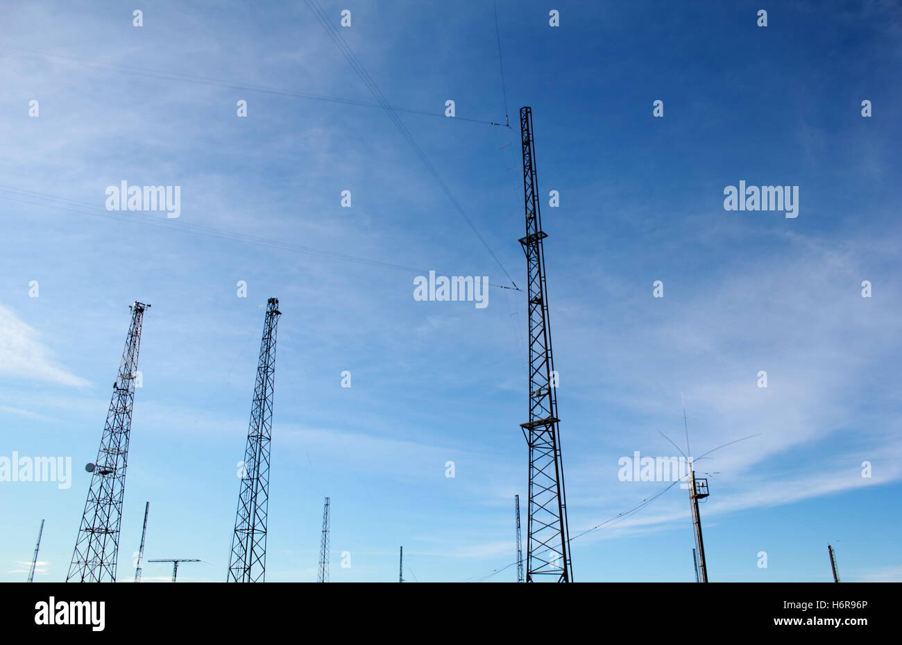 radio antennas park Stock Photo