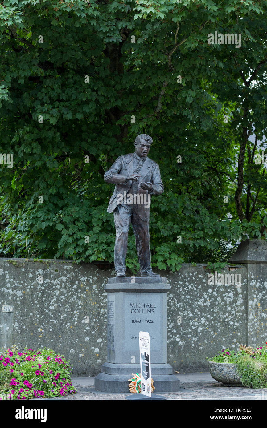 Memorial statue of Michael Collins in Clonakilty, County Cork, Ireland Stock Photo