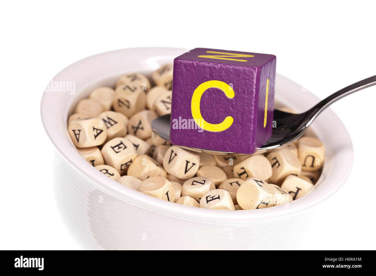 vitamin-rich alphabet soup Stock Photo