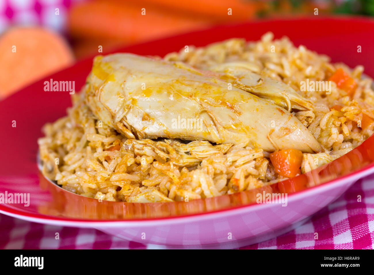 pilaf risotto with meat and curry Stock Photo Alamy