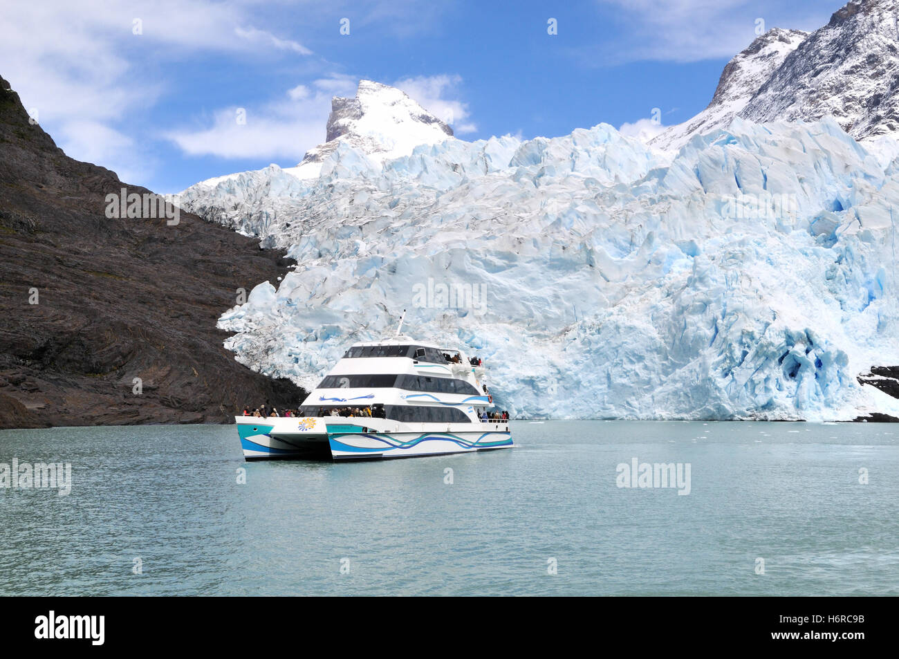 expedition ship,lago argentino Stock Photo