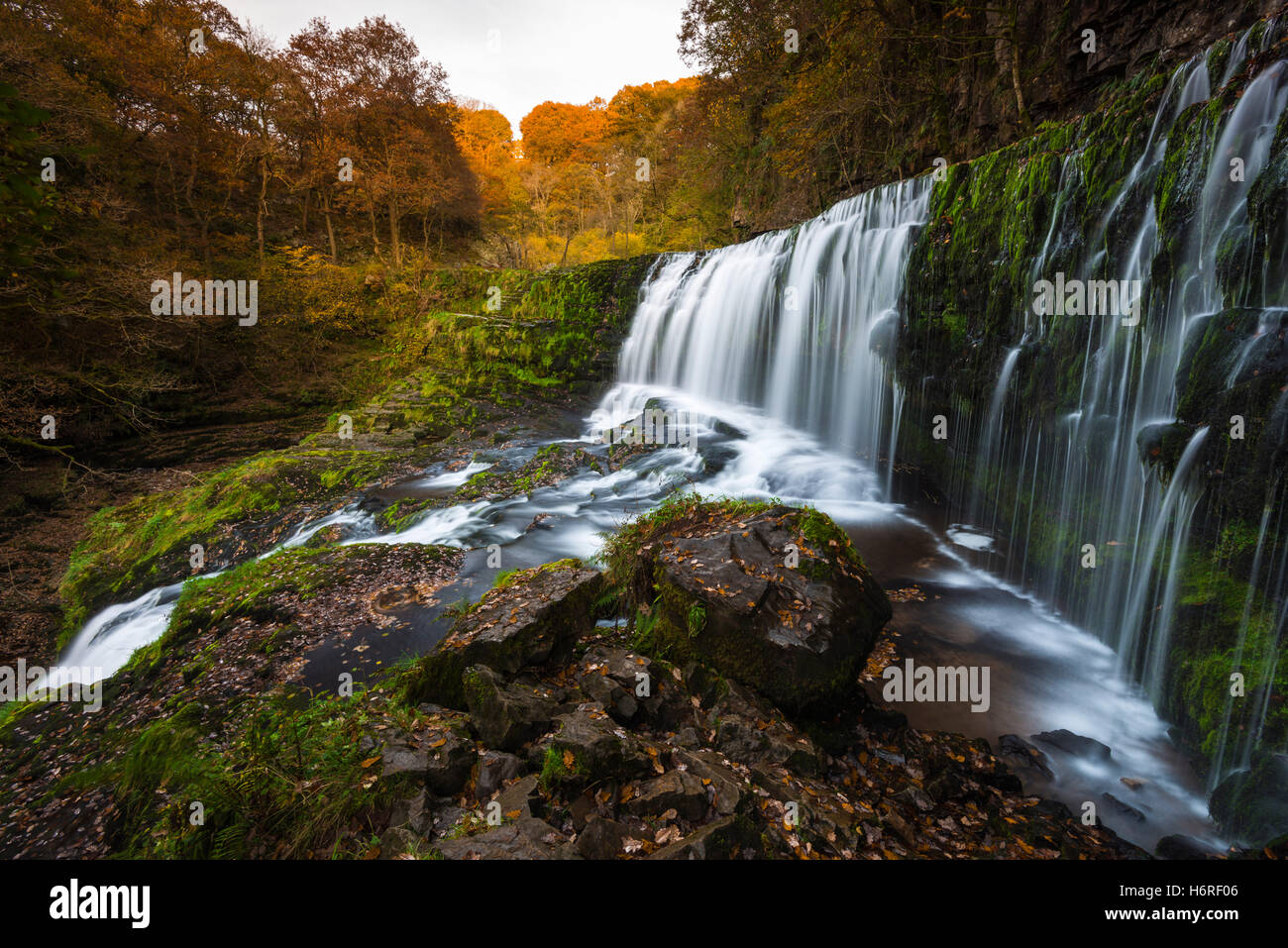 Pontneddfechan, Brecon Beacons National Park, Wales, UK . 31st October