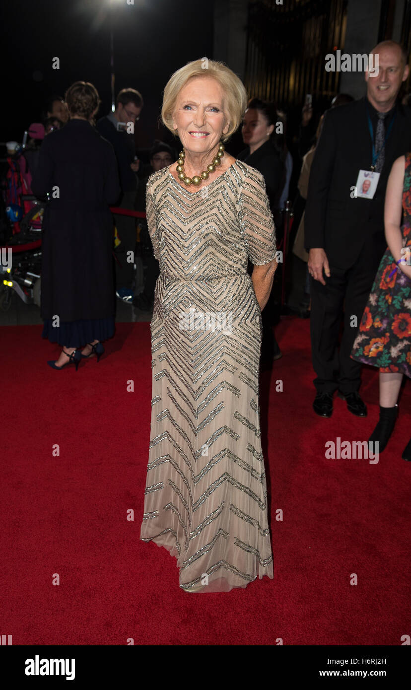 London, UK. 31st Oct, 2016. Mary Berry attend the Pride Of Britain awards at the Grosvenor House Hotel on October 31, 2016 in London, England. Credit:  Gary Mitchell/Alamy Live News Stock Photo