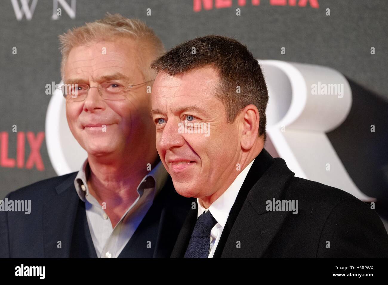 London, UK. 01st Nov, 2016. Writer Peter Morgan and Stephen Daldry arrives on red carpet for the Global Premiere of The Crown on 01/11/2016 at The Odeon Leicester Square, London. Credit:  Julie Edwards/Alamy Live News Stock Photo