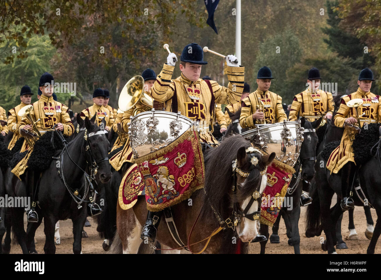 London, UK. 1st November, 2016. The Mounted Band of the Household